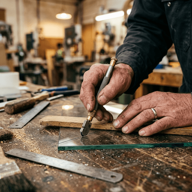 Expert glass cutting by an experienced glazier